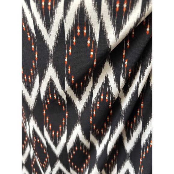 NWT Karen Kane Dress Size M Boho Chic Solar Ikat Faux Wrap Gold Sun Brown Black - Picture 13 of 16